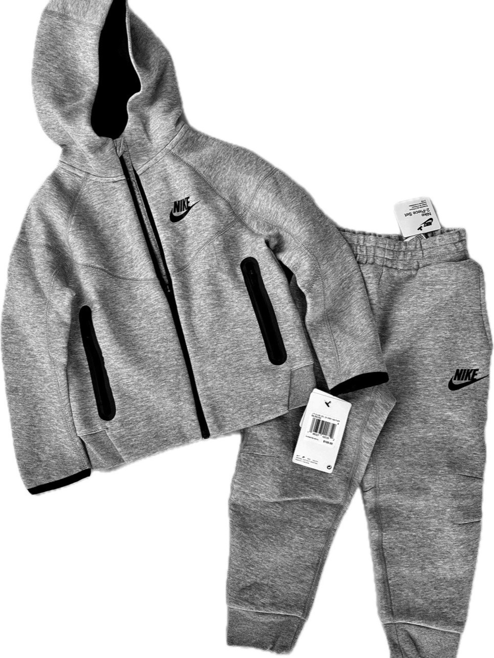 Nike Little Kids' Tech Fleece 2-Piece Full-Zip Set Gray NWT